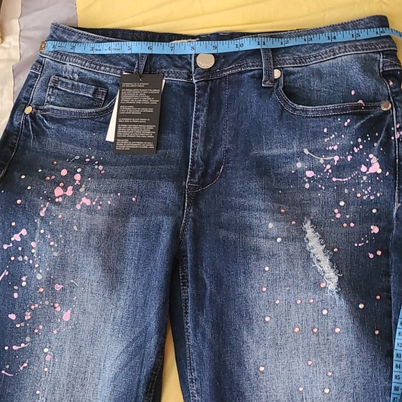 SEVEN7 PAINT SPLATTER SKINNY JEANS - Picture 11 of 12